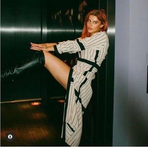 Zara Black and White Striped Dress